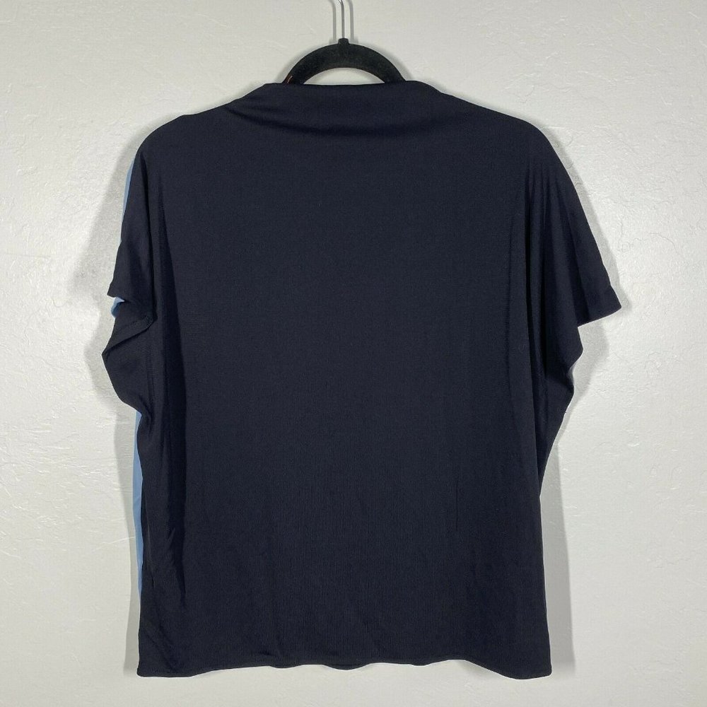 ALFANI Blue Color-blocked Dropped Shoulder Popover Top Women's XL *Flaw* - Picture 6 of 8